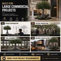 Grand olivier artificiel sur mesure avec tronc en fibre de verre pour hôtels, atriums, centres commerciaux, projets commerciaux, mariages, Noël – Durable
