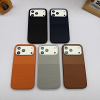 Coque de téléphone en cuir PU personnalisée en gros avec motif à pois, cadre d'appareil photo en métal et couverture magnétique pour iPhone 17 Pro Max