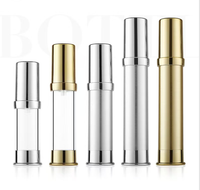 Flacon pompe sans air en argent plaqué UV de 30 ml avec impression sérigraphique pour shampoing, lotion, sérum, crème pour le visage, contenants cosmétiques