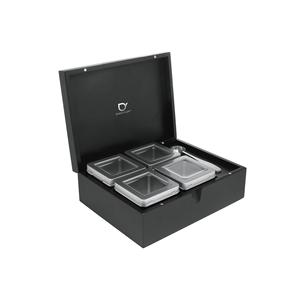 Bredemeijer Teebox mit 4 Dosen und Kaffeemaßlöffel Matt Schwarz - Product Image 1