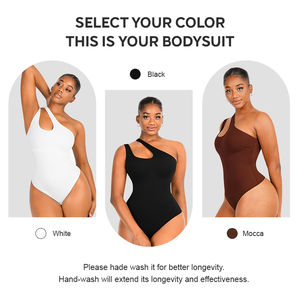 <span class=keywords><strong>Body</strong></span> Shapewear con taglio a una spalla all'ingrosso per donne con controllo della pancia leggero e perizoma - Product Image 2