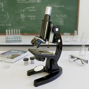 Monocular Biological <b>Microscope</b> 40x LED Light Manual Focus Student Laboratory Use with ±5d Dioptric Adjustment - Product Image 3
