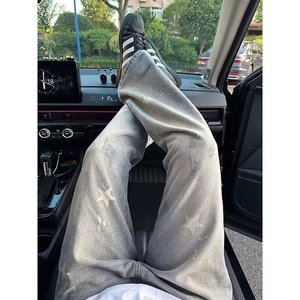 Jean en denim délavé style rétro américain pour homme – Design de niche, coupe décontractée et polyvalente, pantalon droit haut de gamme - Product Image 6