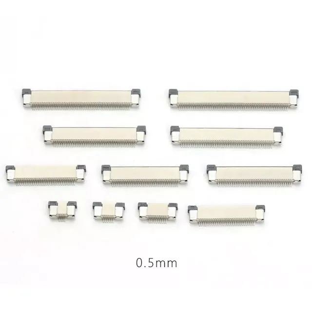 0.5mm Pitch Fpc Connector Bottom Down Upper Top Contact 4P-60P Back Flip 0.5mm Pitch Zif Connector Ffc/fpc Connector