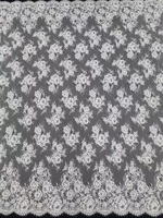 Tissu en dentelle française blanc de qualité supérieure avec cordon, motif floral 3D, perles et sequins, bordure cils pour robe de mariée élégante et tenue de soirée