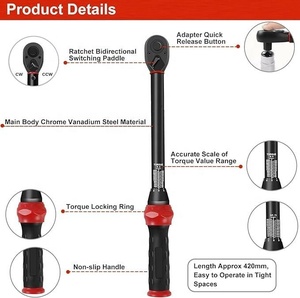 Chiave Dinamometrica <span class=keywords><strong>Orque</strong></span> Bidirezionale Regolabile 1/2 Pollice 20-230 Nm in Acciaio al Carbonio per Riparazioni di Materiali in Lega e Acciaio - Product Image 4