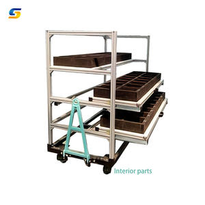 Oem Custom Rvs Inklapbare Stalen Verstelbare Rekken Containers Karren Bakken Voor Auto-Interieur Onderdelen Opslag Gebruikt In De Fabriek - Product Image 1