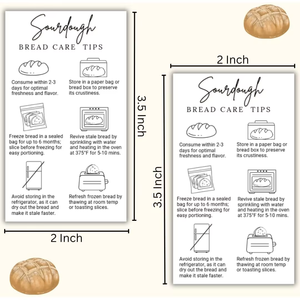 <span class=keywords><strong>Carte</strong></span> d'instructions personnalisée pour le soin du pain au levain, format <span class=keywords><strong>carte</strong></span> de visite, étiquette autocollante de conseil de conservation pour les boulangeries et les clients - Product Image 5