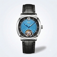 Fabricant de montres-bracelets mécaniques uniques avec logo personnalisé OEM, montre tourbillon automatique à heure sautante et cadran guilloché