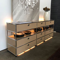 Mueble de Salón de Diseño Moderno, Aparador Metálico Modular Personalizado, Mueble de Almacenamiento para Salón