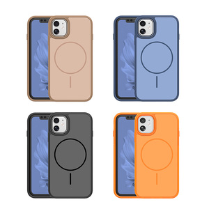 Nuova Custodia Protettiva Antiscivolo Opaca per Fotocamera, in TPU e PC, con Ricarica Wireless e Bumper Magnetico per <span class=keywords><strong>iPhone</strong></span> <span class=keywords><strong>11</strong></span>, Colore <span class=keywords><strong>Arancione</strong></span> - Product Image 2