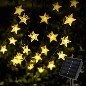 Ramadan Fairy Solar Christmas Lights 10m 100 LED Indoor Outdoor Wedding Decoration Solar Christmas Star LED String Lights