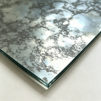 Copper-free Waterproof Solid European Style Vintage Oxidized Antique Silver Mirror Glass Sheet for Hotel Lobby Wall Interior