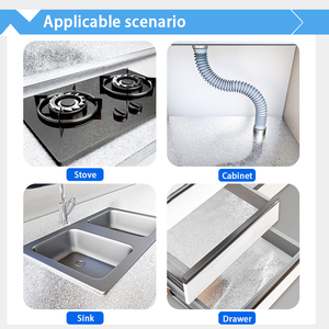 Carta da Parati in Alluminio Goffrato, <span class=keywords><strong>Adesivo</strong></span> in Alluminio Autoadesivo Resistente all'Olio per <span class=keywords><strong>Rivestimento</strong></span> Mobili da <span class=keywords><strong>Cucina</strong></span>, Facile da Pulire, <span class=keywords><strong>Adesivo</strong></span> per <span class=keywords><strong>Cucina</strong></span> - Product Image 4