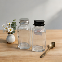 Bouteilles en verre vides pour lait et boissons aux fruits, carrées, 100 ml, 250 ml, 350 ml, 500 ml, avec bouchon en aluminium