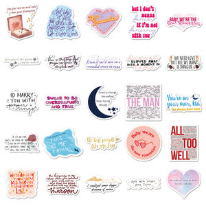 50PCS Factory Straight Hair Full Cut Custom Graffiti <span class=keywords><strong>Taylor</strong></span> Lyrics Stickers para cámara y computadora - Product Image 3