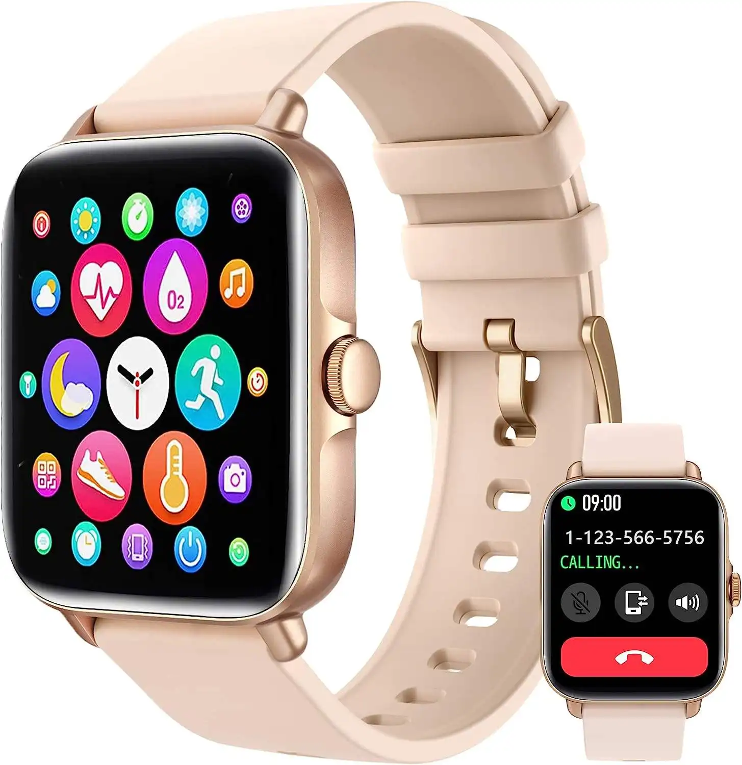 Yeni bayanlar moda Y22 akıllı saat BT çağrı 1.7 inç HD ekran Reloj Smartwatch Unisex uzun pil ömrü Y22 spor saat 2024