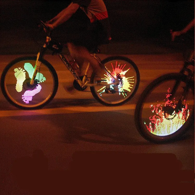 DIY LED Light Bar Charging Programmable Applicable Mountain Bike Dead Fly Wheel Decorative Light Mountain Bike Spoke Lights