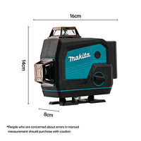 Niveau laser industriel 16 lignes avec fonction audio Bluetooth, faisceau vert 4D, auto-nivelant horizontal et vertical