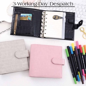 Nouveauté tendance : Portefeuille en cuir de crocodile gris, organiseur et planificateur de budget, avec anneaux A7 - Product Image 4