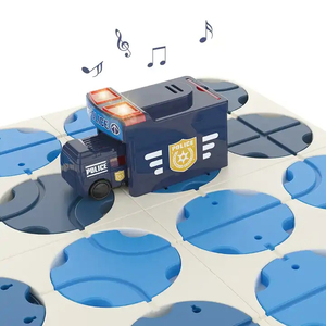 <span class=keywords><strong>Jeu</strong></span> <span class=keywords><strong>de</strong></span> Construction Éducatif DIY Labyrinthe Routier Logique 34 Pièces avec Voiture <span class=keywords><strong>de</strong></span> Police Électrique Son et Lumière pour Enfants - Product Image 2