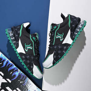 Baskets décontractées en cuir faites à la main pour hommes, style plateforme, pour la marche - Product Image 4