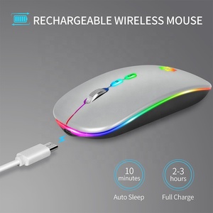 Tốt Nhất Của Nhà Sản Xuất Mỏng Chơi Game Không Dây RGB Chuột Kép USB Bt 2.4G Có Thể Sạc Lại Không Dây Quang Chuột Cho Máy Tính Xách Tay PC Ngay Mini - Product Image 3