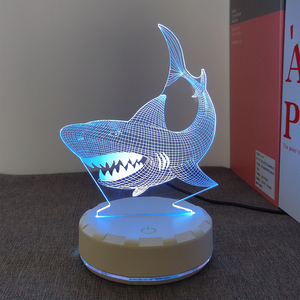 Rechargeable 3D LED Night Light Touch Sensor Animal <strong>Shark</strong> <strong>Art</strong> for Teenagers - Product Image 3