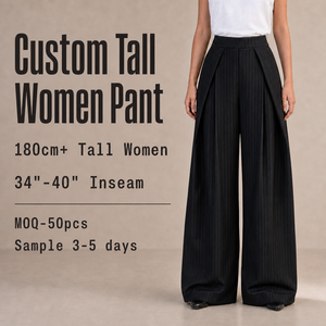 <span class=keywords><strong>Pantaloni</strong></span> a Gamba Larga su Misura per Donne Alte, Vita Alta, Plissettati, Lunghezza Interna <span class=keywords><strong>34</strong></span>-40 Pollici, per Signore Alte, <span class=keywords><strong>Pantaloni</strong></span> Formali da Ufficio e Business - Product Image 1