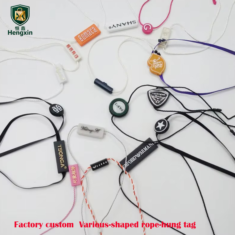 Rope-hung Tag High Quality Custom Embossed Logo Clothing String Tag Low MOQ Own Brand Hang Tag Rope for Garments Shoes Bags