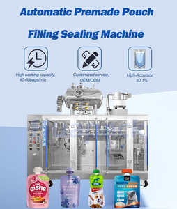 Năm trạm plc-điều khiển tự động PREMADE Pouch điền niêm phong máy đóng gói Độ chính xác cao cho bột hạt chất lỏng - Product Image 1