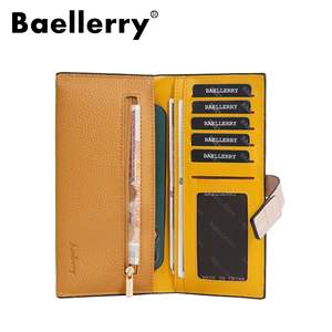 Ultra-sottile borsa multifunzione da <span class=keywords><strong>donna</strong></span> con chiusura a cerniera portacarte lunga con Logo da <span class=keywords><strong>donna</strong></span> <span class=keywords><strong>portafoglio</strong></span> sottile in pelle bianca per ragazze - Product Image 3