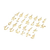 Collier à breloques DIY en laiton avec pendentif lettre anglaise incrusté de zircon, plaqué or, chaîne à maillons, style Hip Hop, vente en gros
