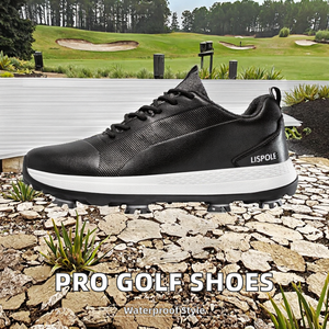 Top Grade Genuine Leather <b>Waterproof</b> Non-Slip Professional Golf Shoes Men Low MOQ OEM Lightweight Summer Winter <b>Trainer</b> Spikes - Product Image 2