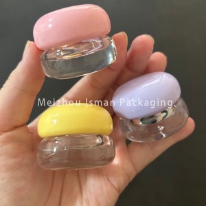 Masque pour les lèvres en forme de champignon Macaron 5g ISMAN, pot mignon rose jaune <span class=keywords><strong>violet</strong></span> en plastique AS, baume à lèvres, conteneur cosmétique, vente en gros, étiquette privée - Product Image 3