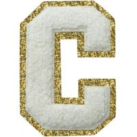 Patchs thermocollants en lettres chenille à paillettes pour vêtements, sacs à dos, décoration de costumes d'équipe
