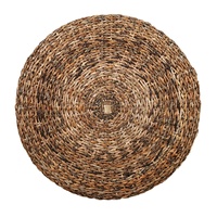 Pouf de salon rond en jacinthe tressé à la main, style bohème moderne, repose-pieds, décoration de chambre et de salon, mobilier de style farmhouse