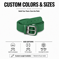 Ceinture de baseball classique en cuir PU, taille ajustable, boucle sécurisée, pour uniforme sportif, softball, usage quotidien et sur le terrain pour les équipes.