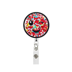 En gros, porte-clés rétractable à boucle à défilement, avec clip dorsal transparent, design sable mouvant ludique, pour badges et vêtements, modèle seringue - Product Image 5