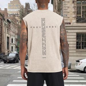 FOXA Tank <b>Top</b> Men Vintage Bible Verse <b>Cross</b> Graphic Sleeveless Muscle Shirt Breathable Cotton Workout <b>Top</b> - Product Image 3