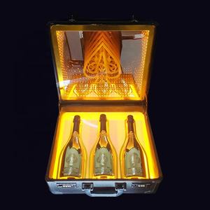 Estuche de transporte para botellas de vino, estuche de exhibición de botellas de vino brillante, colección de champán, 3 botellas, Ace of sades, LED de alta calidad - Product Image 6