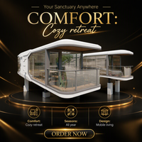 Cabine mobile personnalisable en usine, résistante au froid, pour habitation, jardin, hôtel extérieur, entièrement assemblée