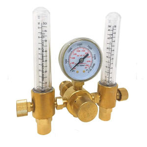 Régulateur de gaz argon à double sortie Débitmètre 60CFH Entrée CGA580 Vanne de réduction de pression de soudage TIG MIG pour GPL Hélium Propane CO2 - Product Image 1