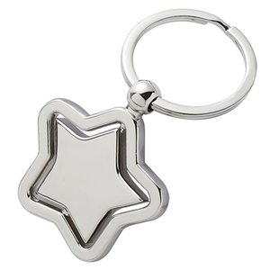 Móc Khóa Máy Bay Ngôi Sao Tròn Tráng Men Cứng Xoay Theo Yêu Cầu Của Nhà Sản Xuất Móc Khóa Xoay Trống Bằng Thép Không Gỉ - Product Image 4