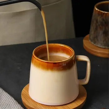 Popüler sıcak satış drinkware çay fincanları İskandinav mermer kaba çömlek kahve fincanı dört renk