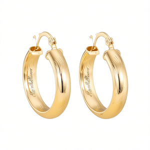 Orecchini a Cerchio Romfieldmaster Placcati Oro per Donne, Stile Classico, Gioielli in Lega con Finitura 18K, Orecchini alla Moda - Product Image 1