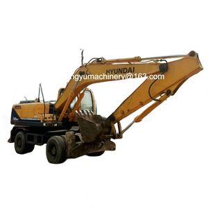 Excavatrice sur pneus HYUNDAI R210W-9T d'occasion de haute qualité, 21 tonnes, 90 % neuve, moteur Cummins 124 kW, utilisation limitée - Product Image 1