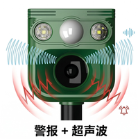 Ahuyentador ultrasónico solar de animales con sensor de movimiento y alarma sonora para exteriores, disuasor de vida silvestre para jardín, granja, control de ciervos, mapaches y pájaros.