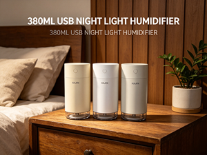 Humidificateur portable à buse unique avec stérilisation UVC, batterie rechargeable 2000 mAh, réservoir 380 ml, 2 modes de brumisation et veilleuse pour chambre et bureau - Product Image 5