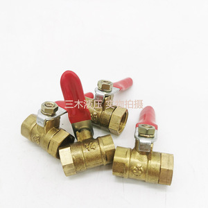 Robinet à bille en laiton 1 pouce fileté, débit d'eau manuel avec poignée rouge pour systèmes pneumatiques - Product Image 4